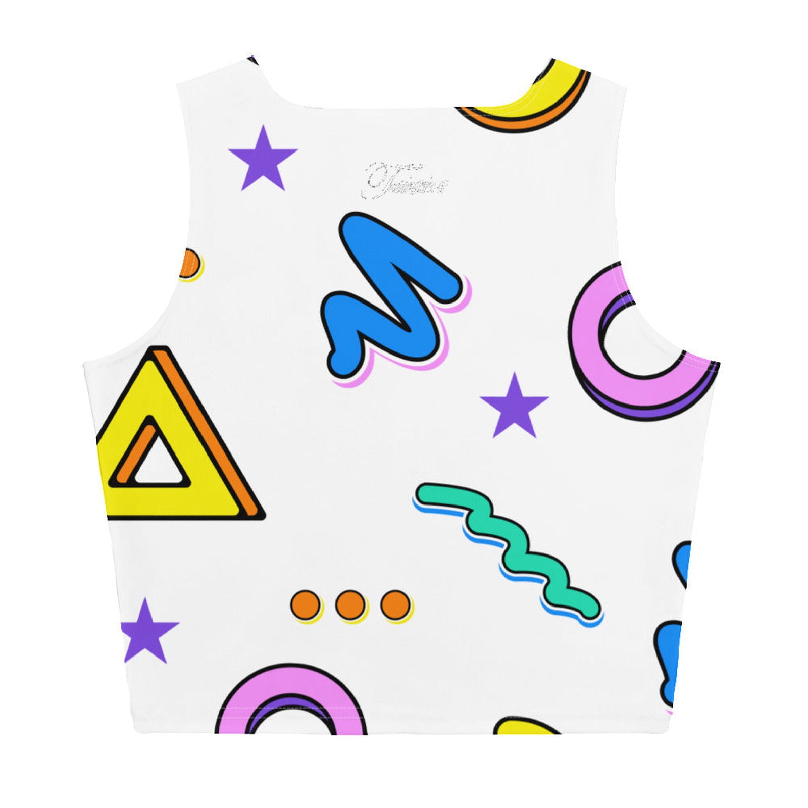 Women's 80s Party Pattern Crop Top - Twinsies Shop