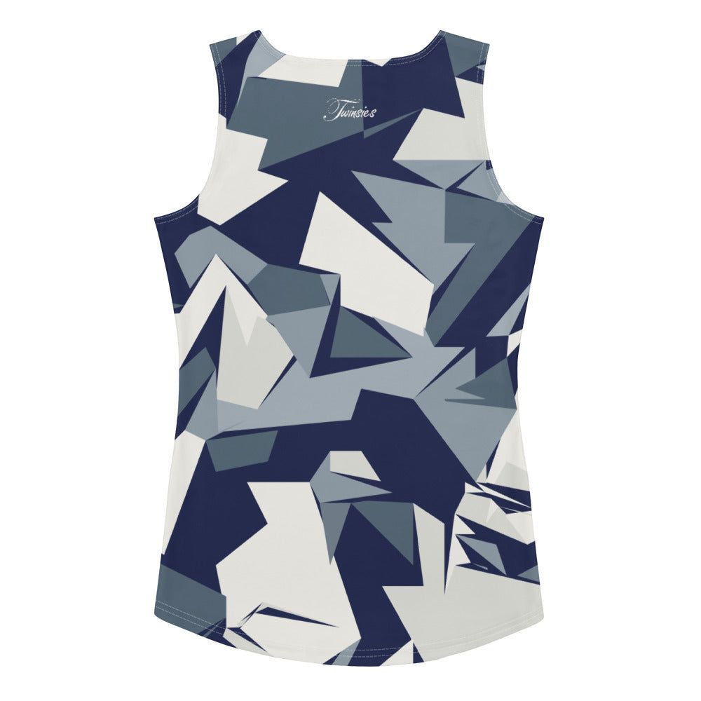 Women's Blocky Camo Pattern Tank Top - Twinsies Shop