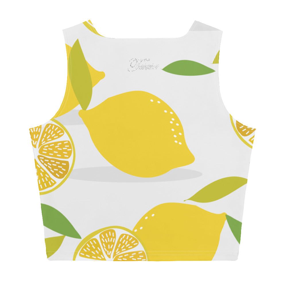 Women's Lemon Pattern Crop Top - Twinsies Shop