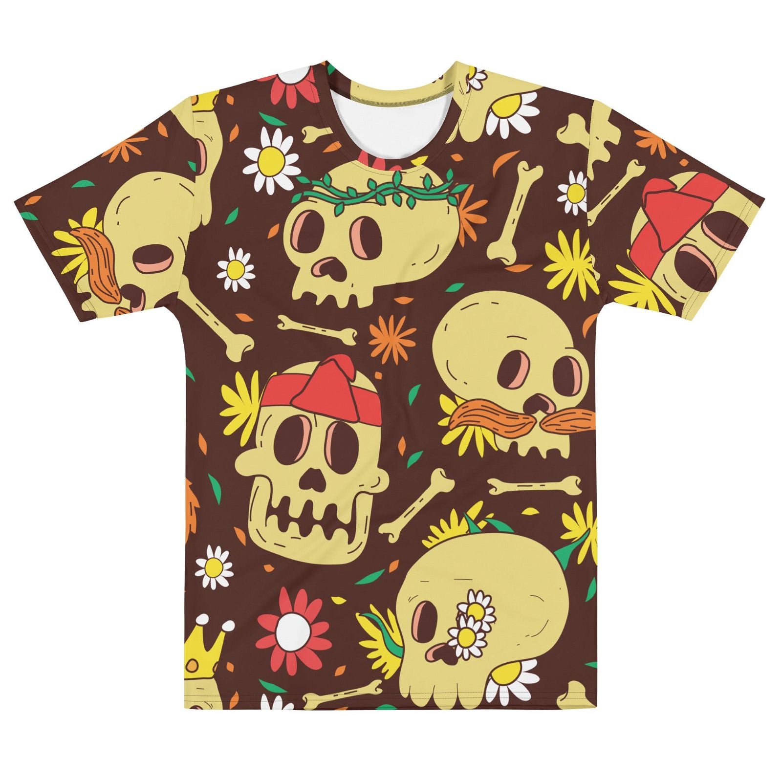 Men's Hippie Skulls Pattern Crew Neck T-Shirt - Twinsies Shop