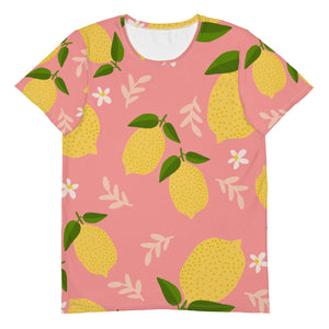 Men's Lemon Pink Pattern Athletic T-Shirt - Twinsies Shop