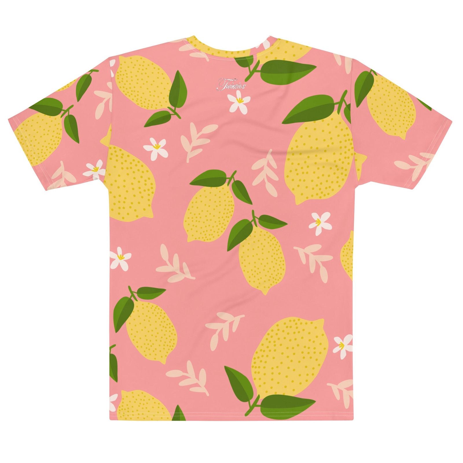 Men's Lemon Pink Pattern Crew Neck T-Shirt - Twinsies Shop