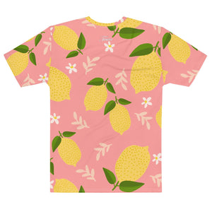 Men's Lemon Pink Pattern Crew Neck T-Shirt - Twinsies Shop