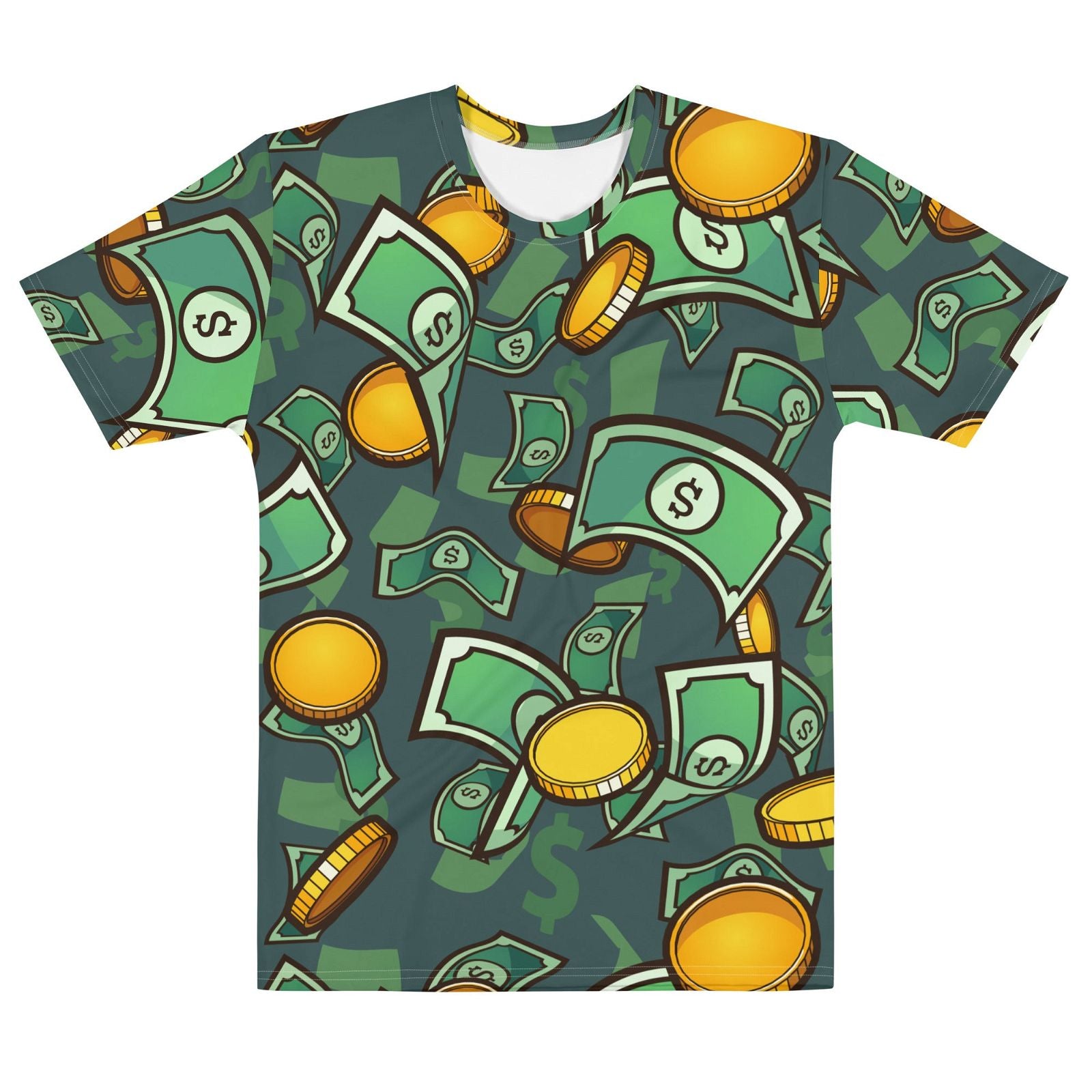 Men's Money Pattern Crew Neck T-Shirt - Twinsies Shop