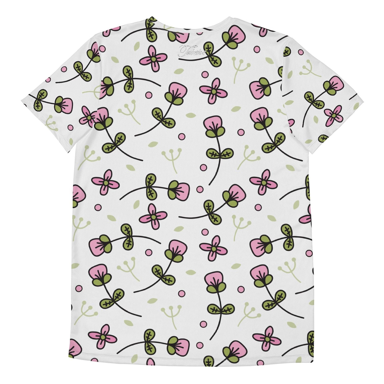 Men's Pink Flower Pattern Athletic T-Shirt - Twinsies Shop