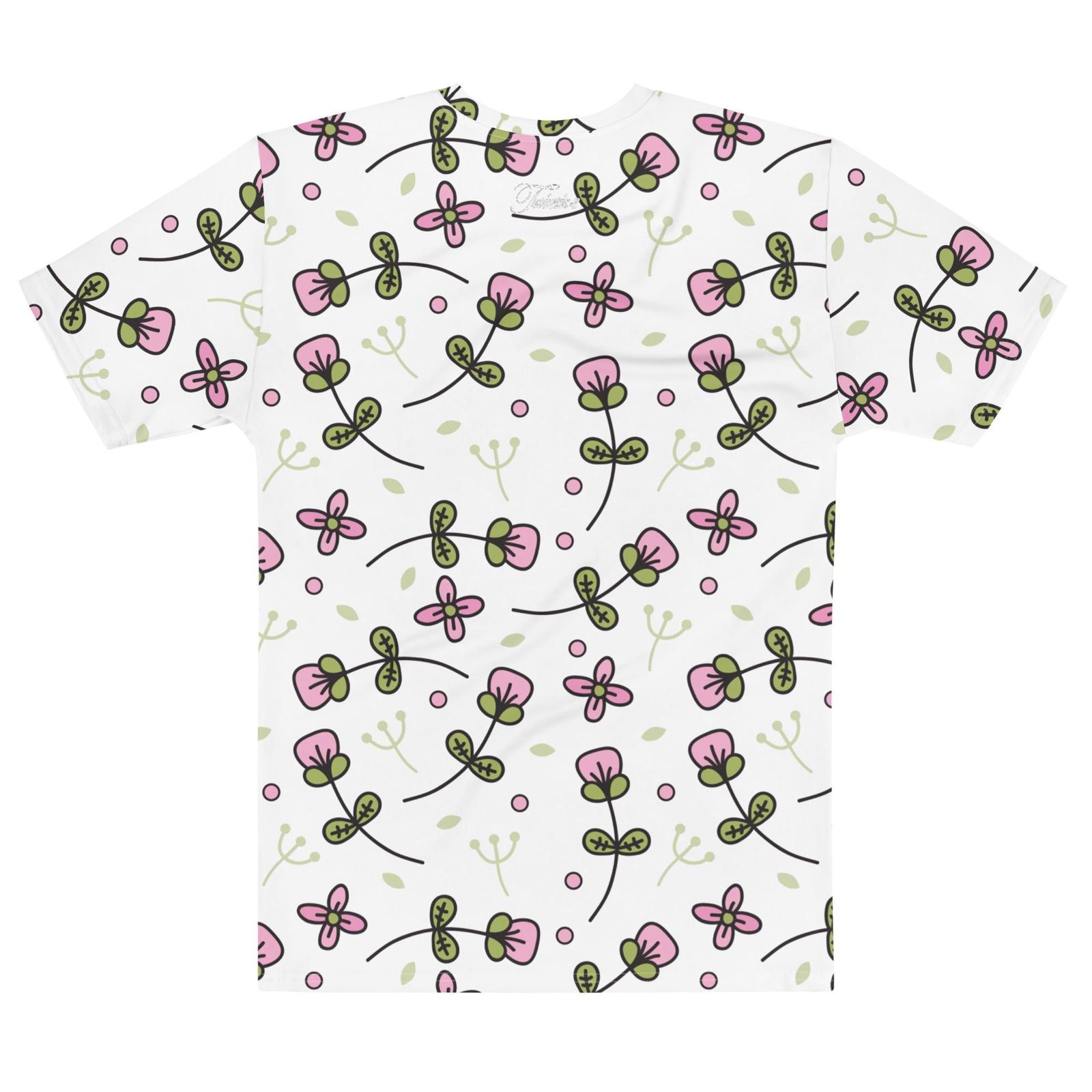Men's Pink Flower Pattern Crew Neck T-Shirt - Twinsies Shop
