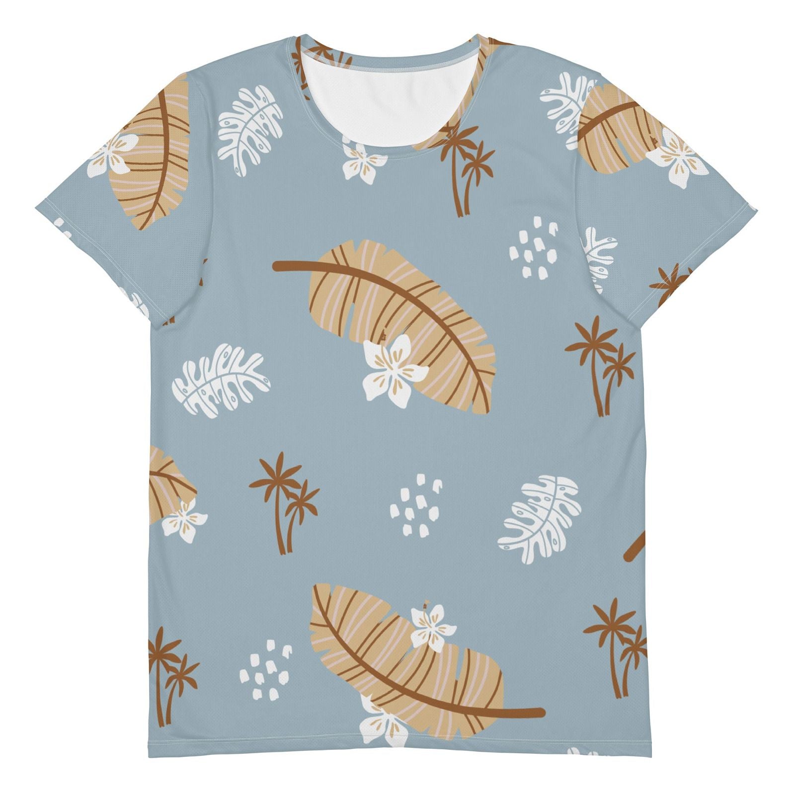Men's Tropical Leaf Pattern Athletic T-Shirt - Twinsies Shop