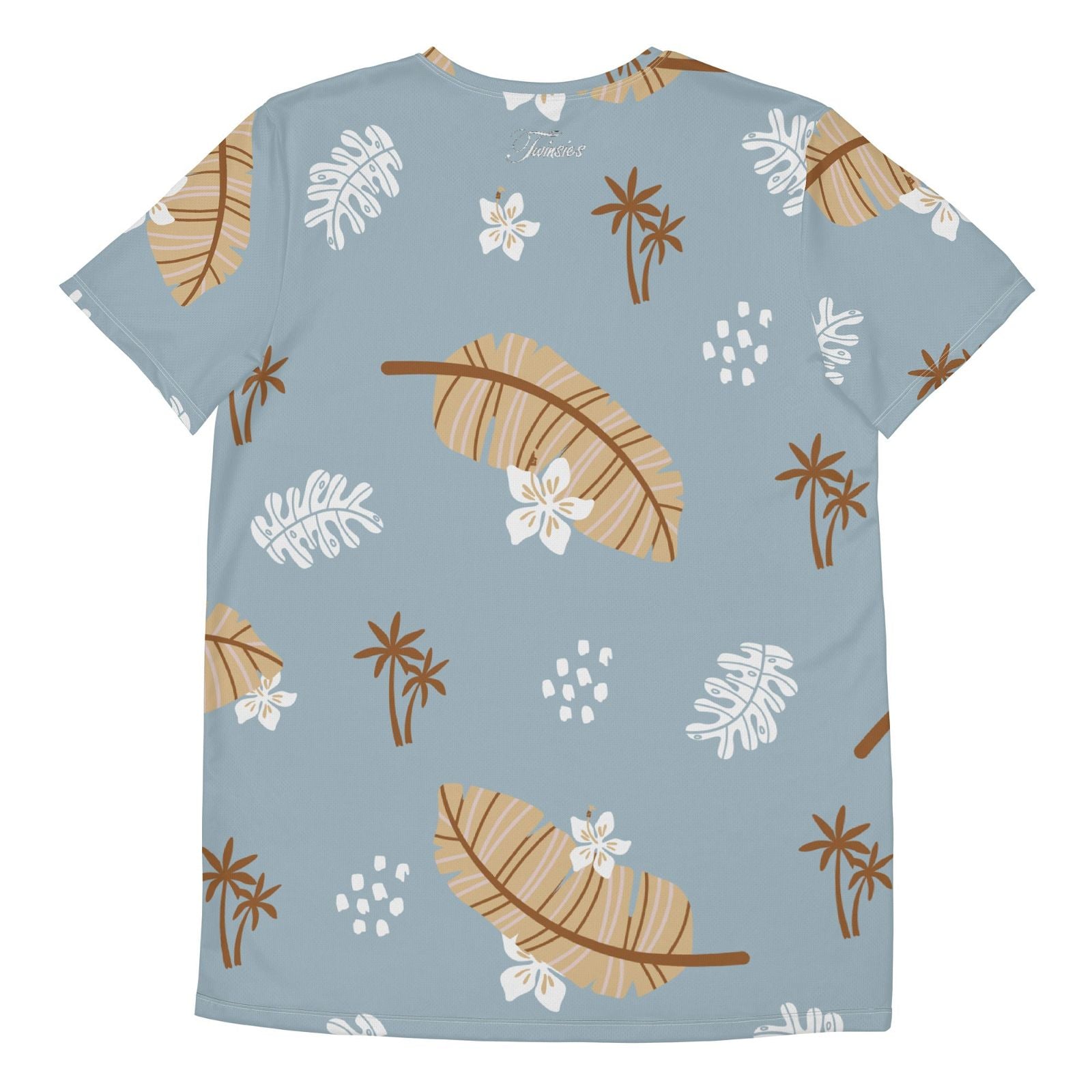 Men's Tropical Leaf Pattern Athletic T-Shirt - Twinsies Shop