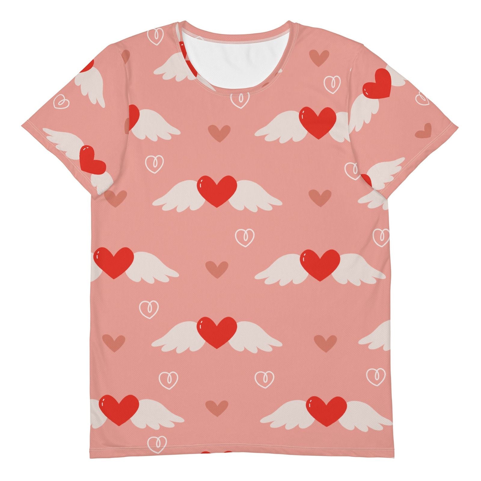 Men's Winged Hearts Pattern Athletic T-Shirt - Twinsies Shop