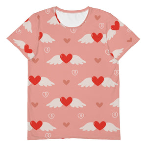 Men's Winged Hearts Pattern Athletic T-Shirt - Twinsies Shop