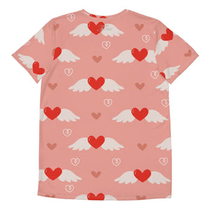 Men's Winged Hearts Pattern Athletic T-Shirt - Twinsies Shop