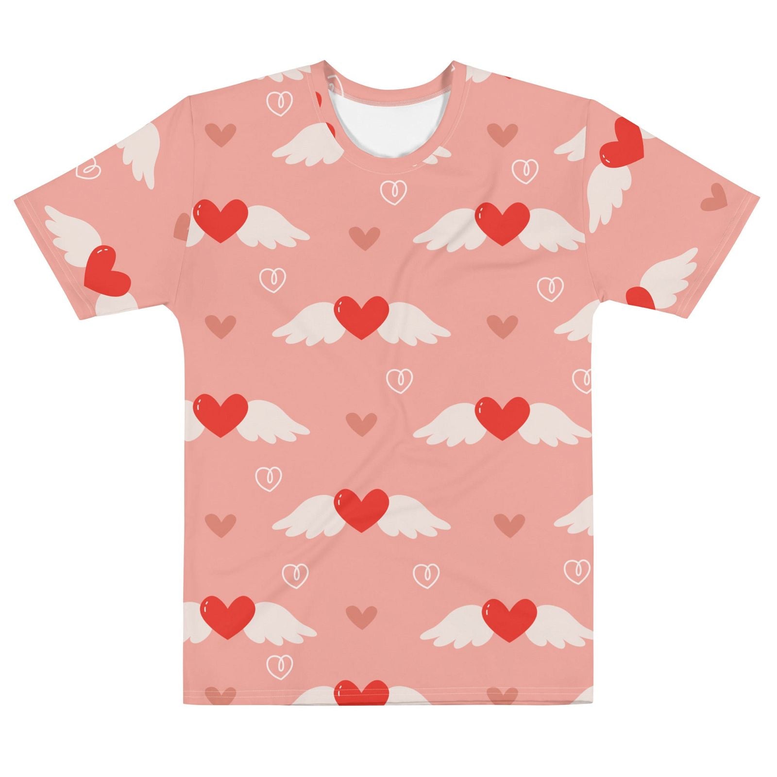 Men's Winged Hearts Pattern Crew Neck T-Shirt - Twinsies Shop