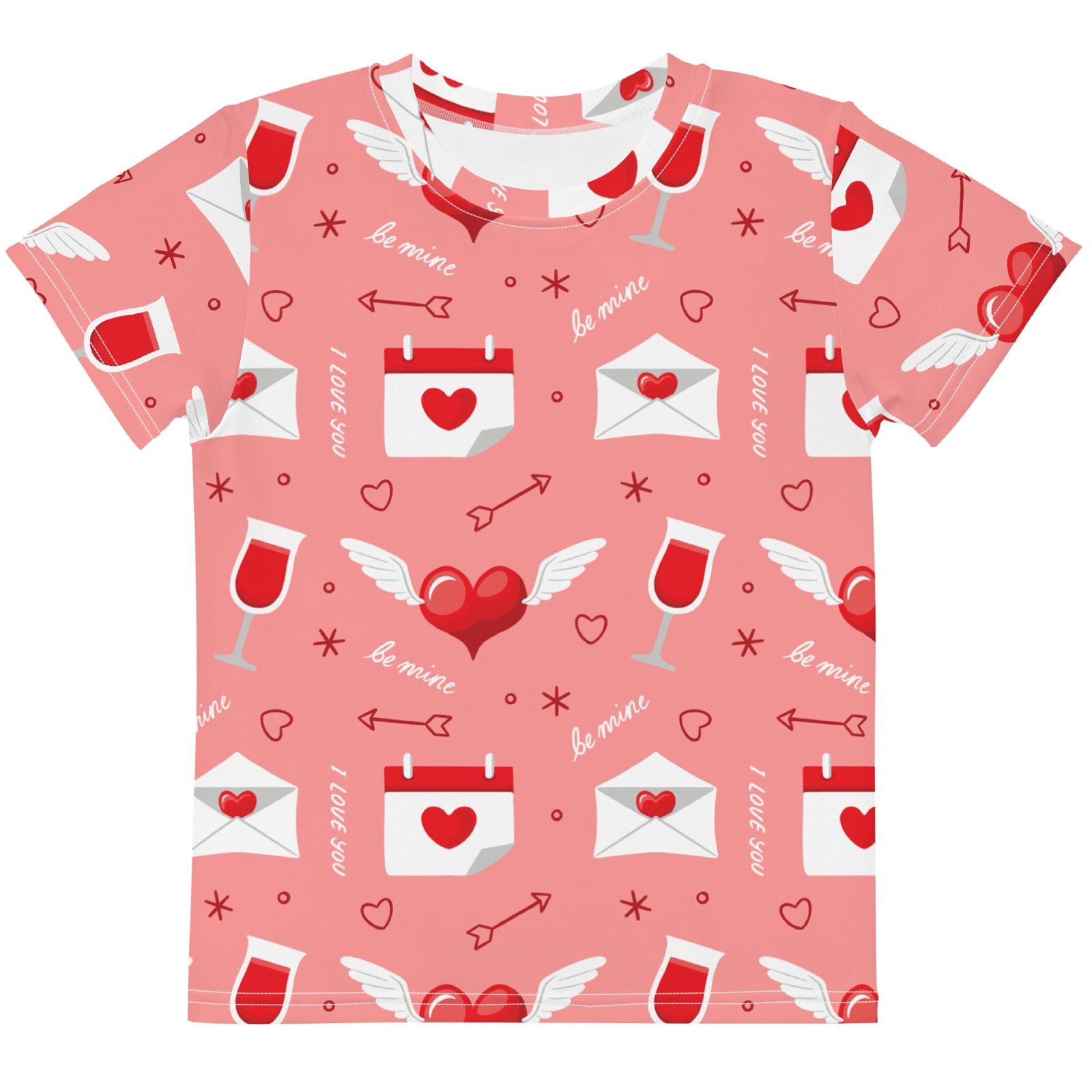 Toddler's Be Mine Pattern Crew Neck T-Shirt - Twinsies Shop