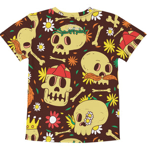 Toddler's Hippie Skulls Pattern Crew Neck T-Shirt - Twinsies Shop