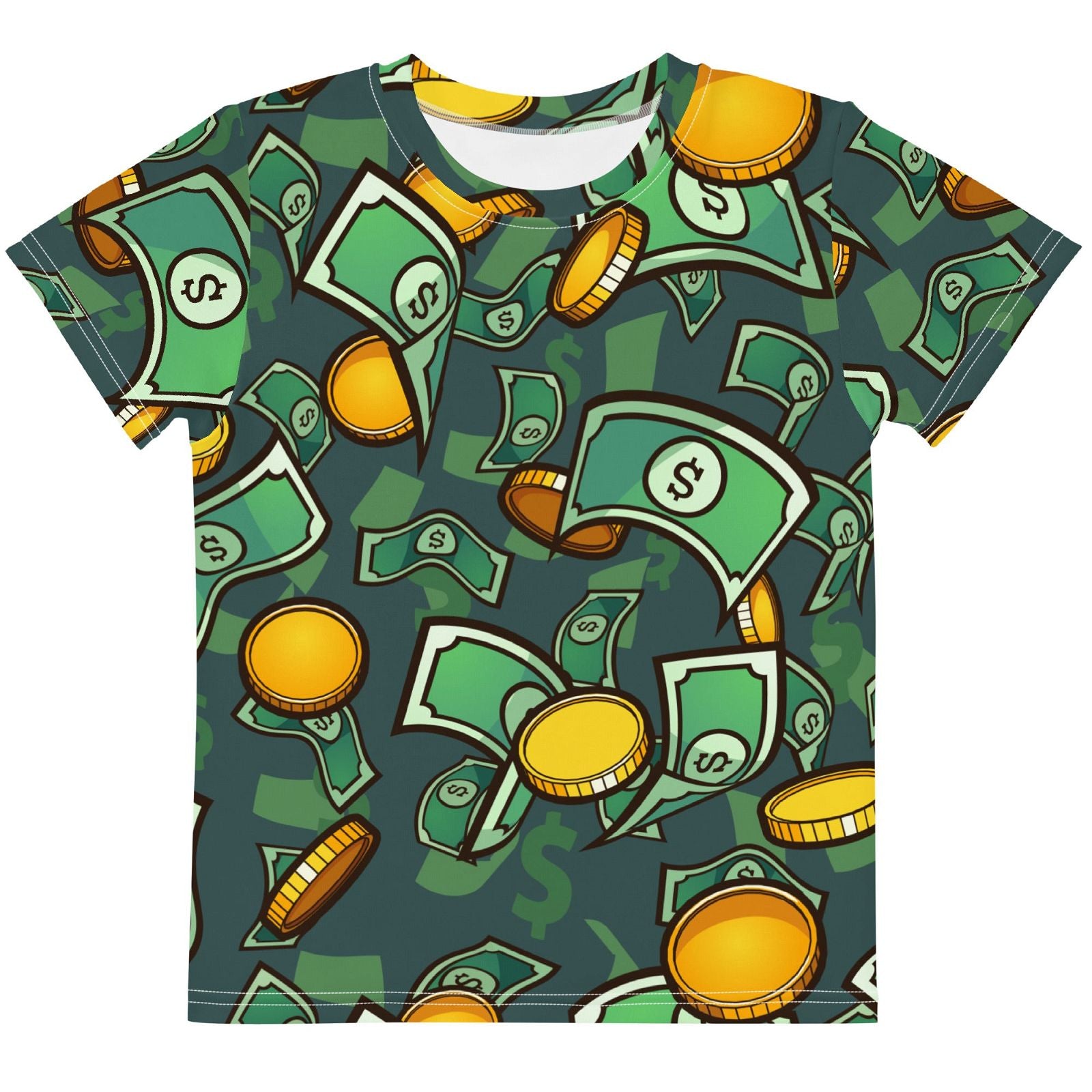 Toddler's Money Pattern Crew Neck T-Shirt - Twinsies Shop