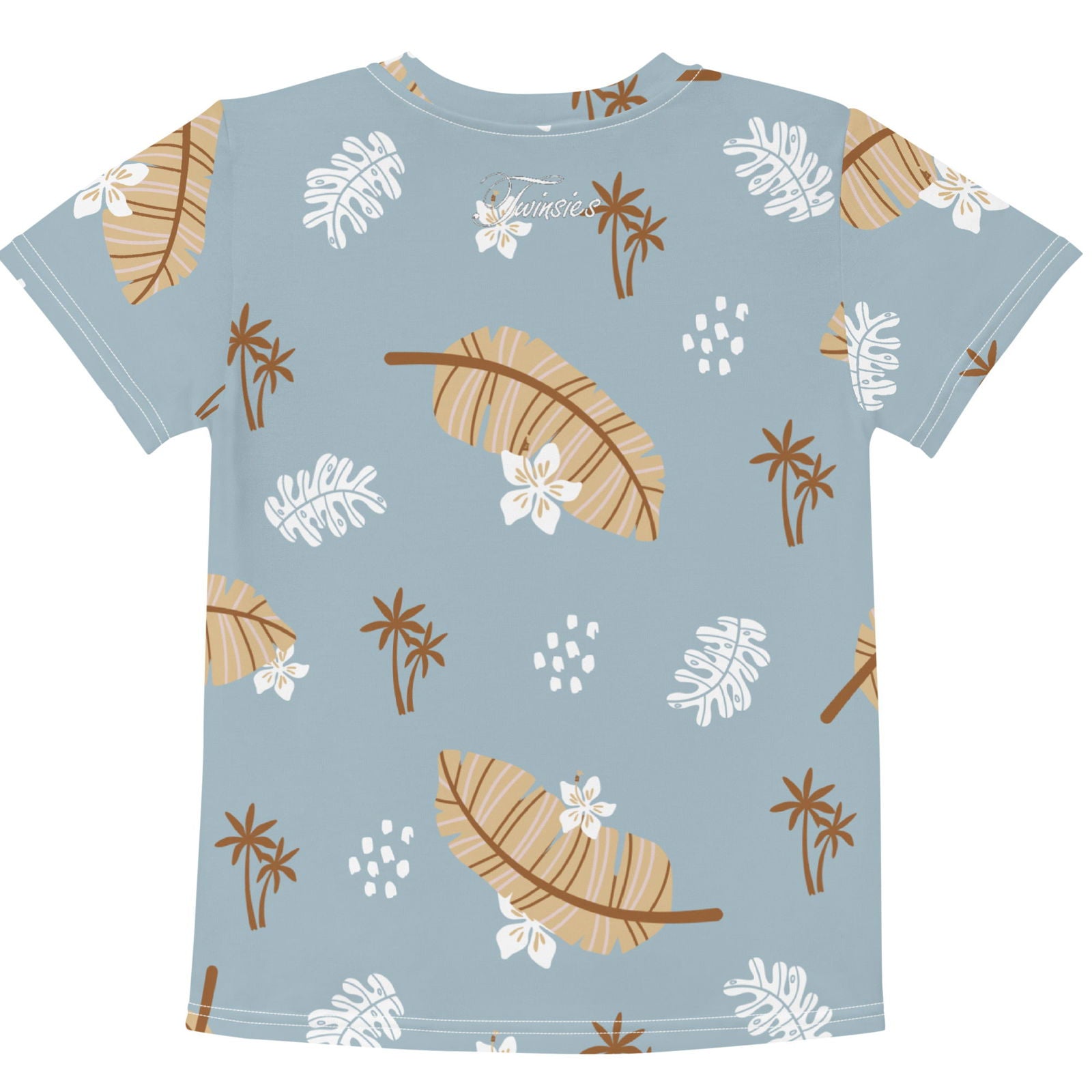 Toddler's Tropical Leaf Pattern Crew Neck T-Shirt - Twinsies Shop