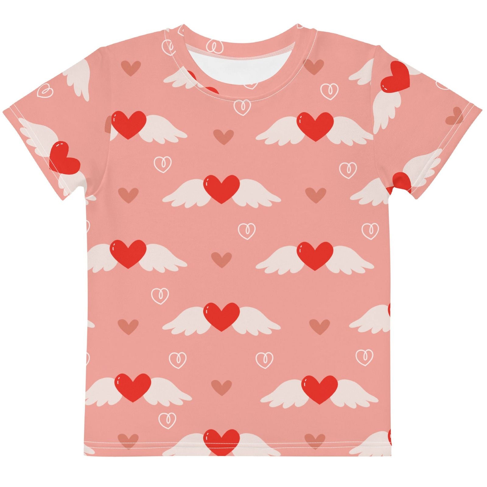 Toddler's Winged Hearts Pattern Crew Neck T-Shirt - Twinsies Shop