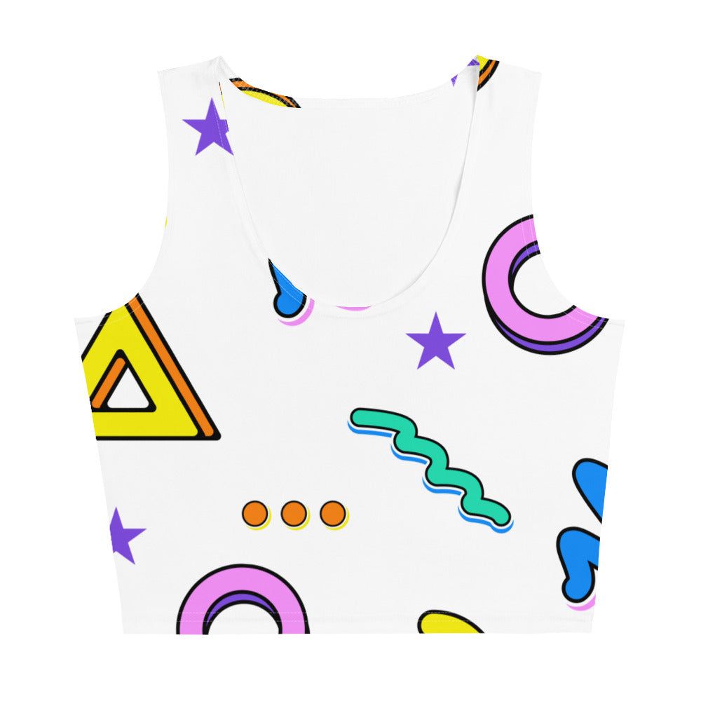 Women's 80s Party Pattern Crop Top - Twinsies Shop