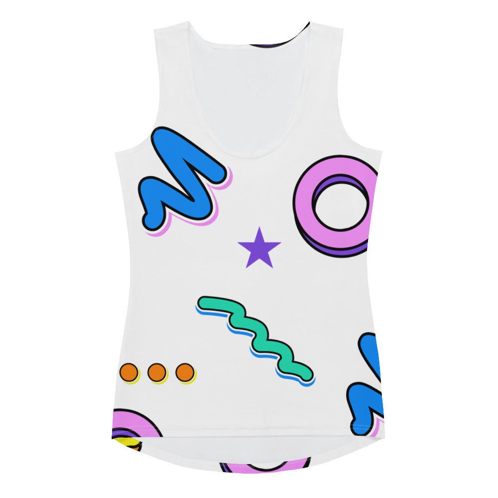Women's 80s Party Pattern Tank Top - Twinsies Shop