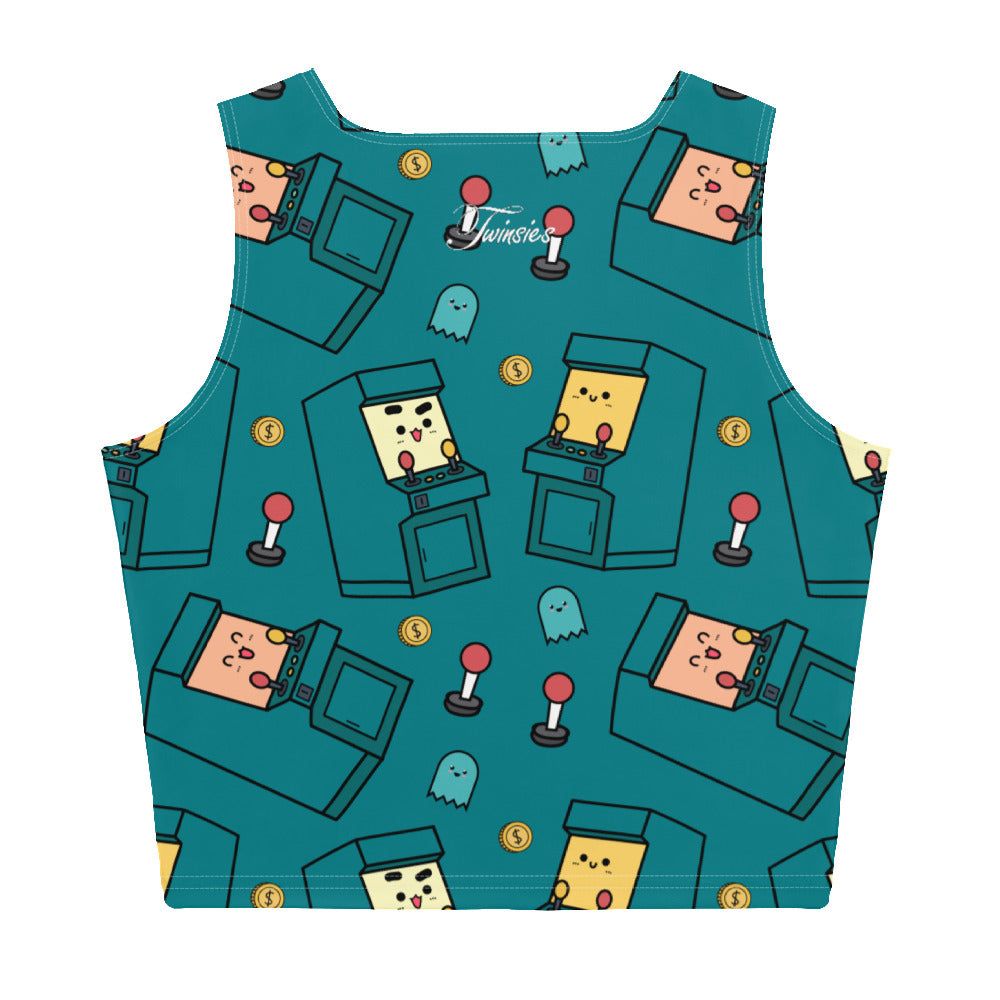Women's Arcade Gamer Pattern Crop Top - Twinsies Shop