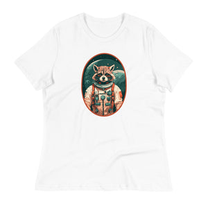 Women's Astronaut Raccoon Relaxed Fit Graphic T-Shirt - Twinsies Shop