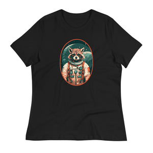 Women's Astronaut Raccoon Relaxed Fit Graphic T-Shirt - Twinsies Shop