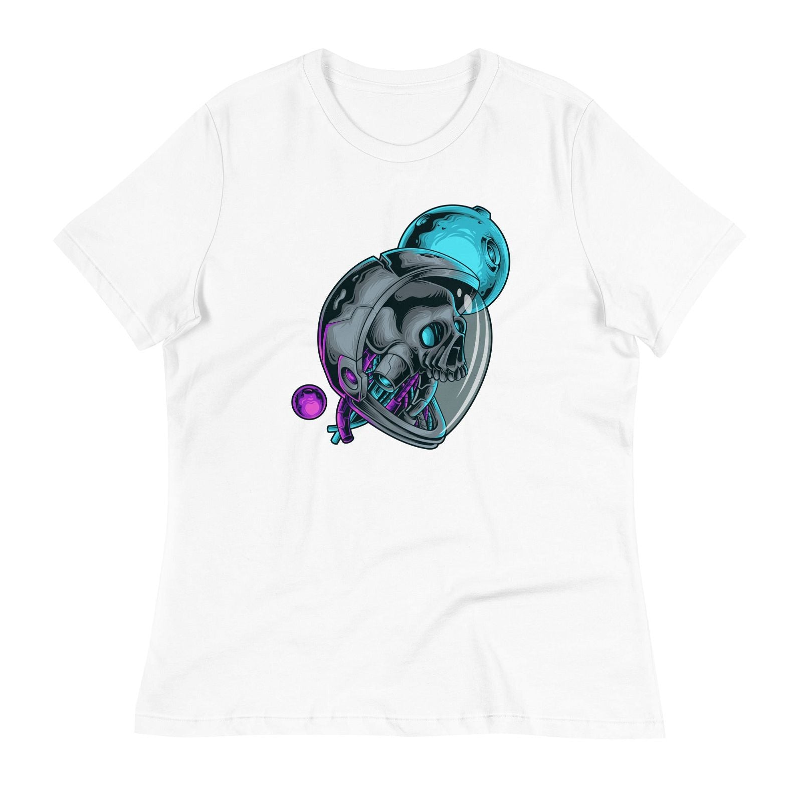Women's Astronaut Skull Relaxed Fit Graphic T-Shirt - Twinsies Shop