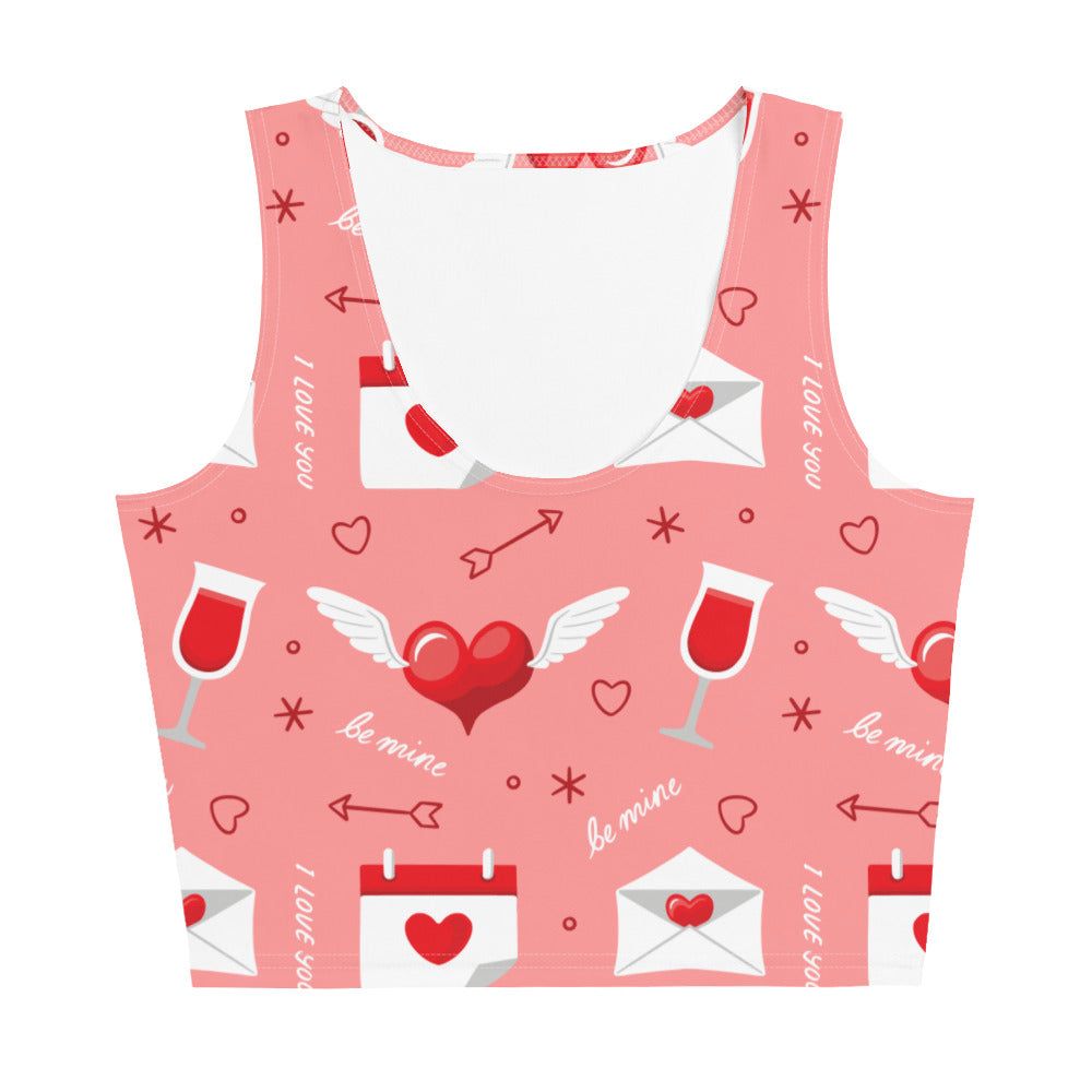 Women's Be Mine Pattern Crop Top - Twinsies Shop