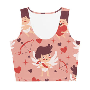 Women's Cupid & Hearts Pattern Crop Top - Twinsies Shop