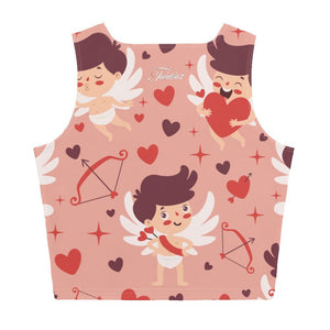 Women's Cupid & Hearts Pattern Crop Top - Twinsies Shop