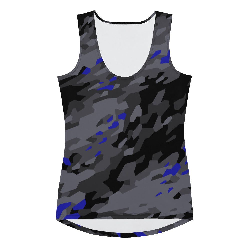 Women's Grey & Blue Camo Pattern Tank Top - Twinsies Shop