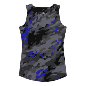 Women's Grey & Blue Camo Pattern Tank Top - Twinsies Shop