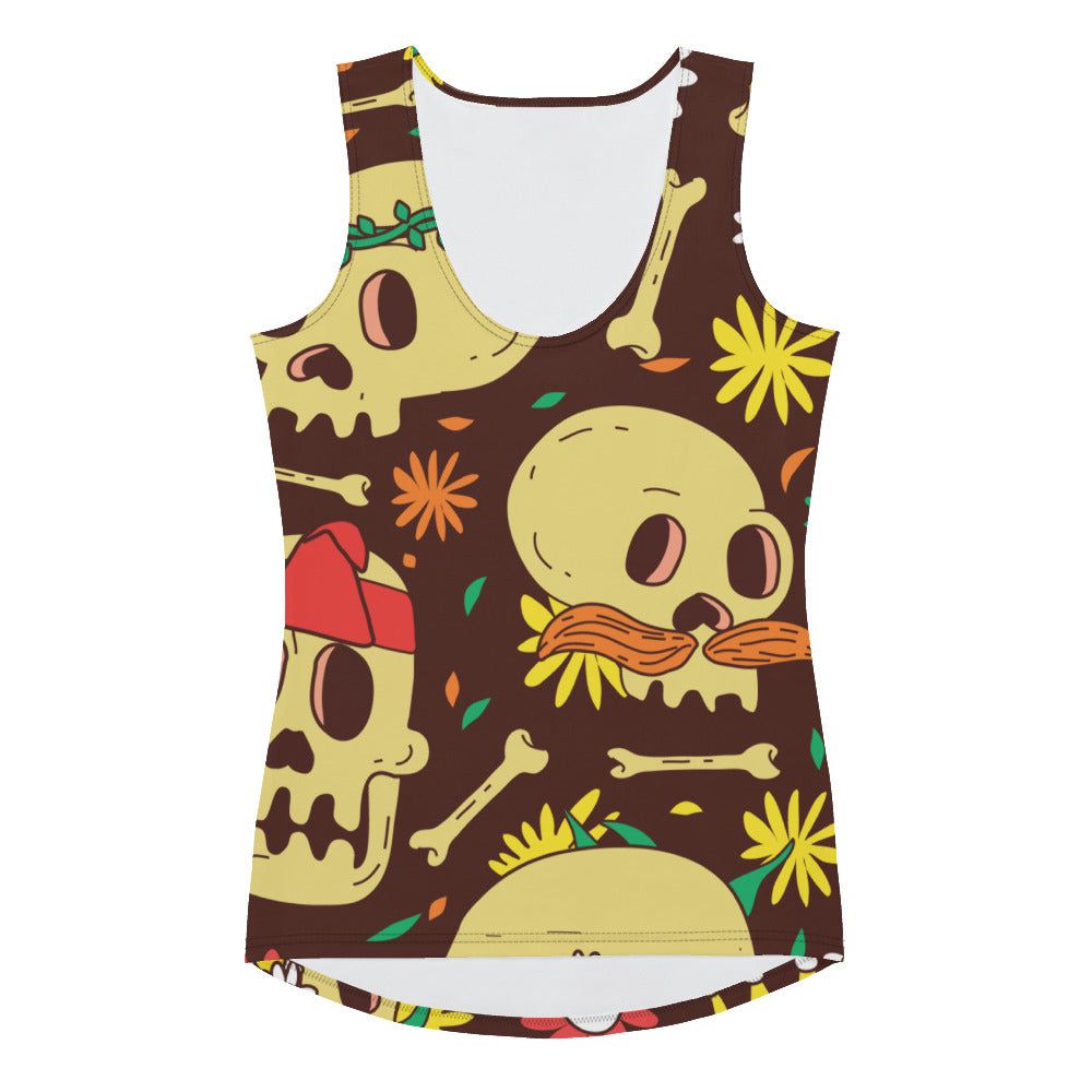 Women's Hippie Skulls Pattern Tank Top - Twinsies Shop
