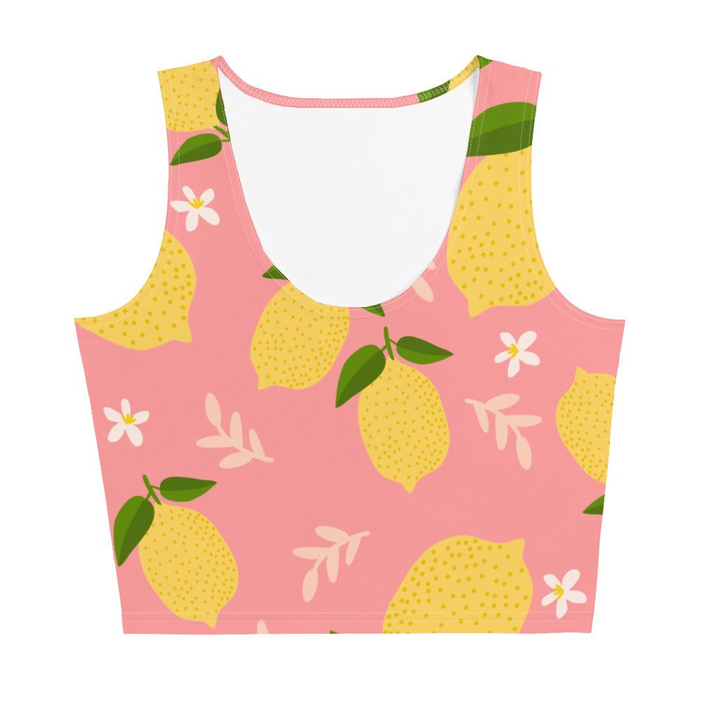 Women's Lemon Pink Pattern Crop Top - Twinsies Shop