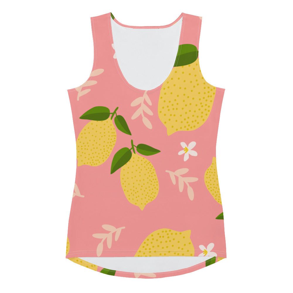 Women's Lemon Pink Pattern Tank Top - Twinsies Shop