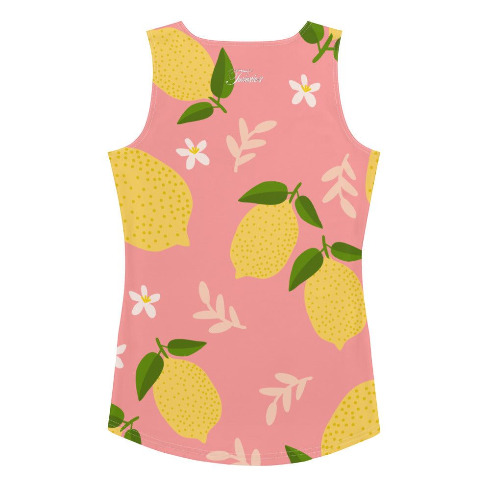 Women's Lemon Pink Pattern Tank Top - Twinsies Shop