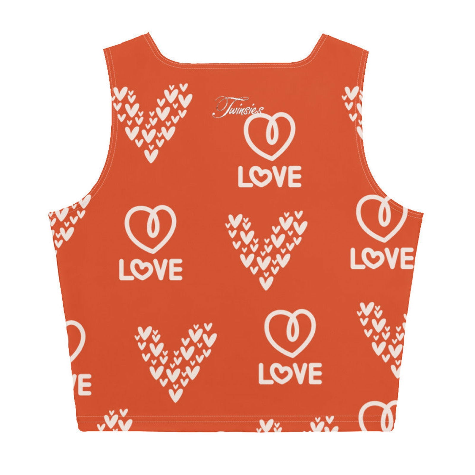 Women's Love V Heart Pattern Crop Top - Twinsies Shop