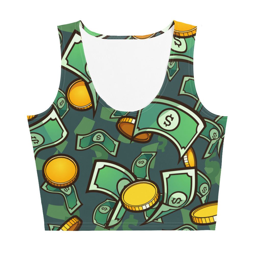 Women's Money Pattern Crop Top - Twinsies Shop