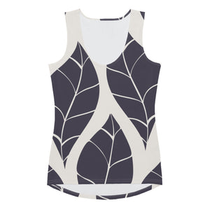 Women's Monochrome Leaf Pattern Tank Top - Twinsies Shop