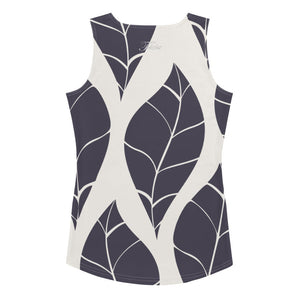 Women's Monochrome Leaf Pattern Tank Top - Twinsies Shop