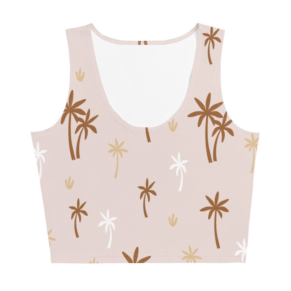 Women's Palm Tree Pattern Crop Top - Twinsies Shop