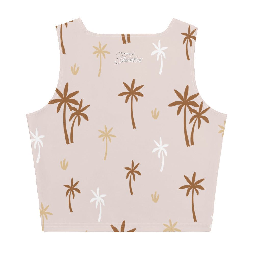 Women's Palm Tree Pattern Crop Top - Twinsies Shop