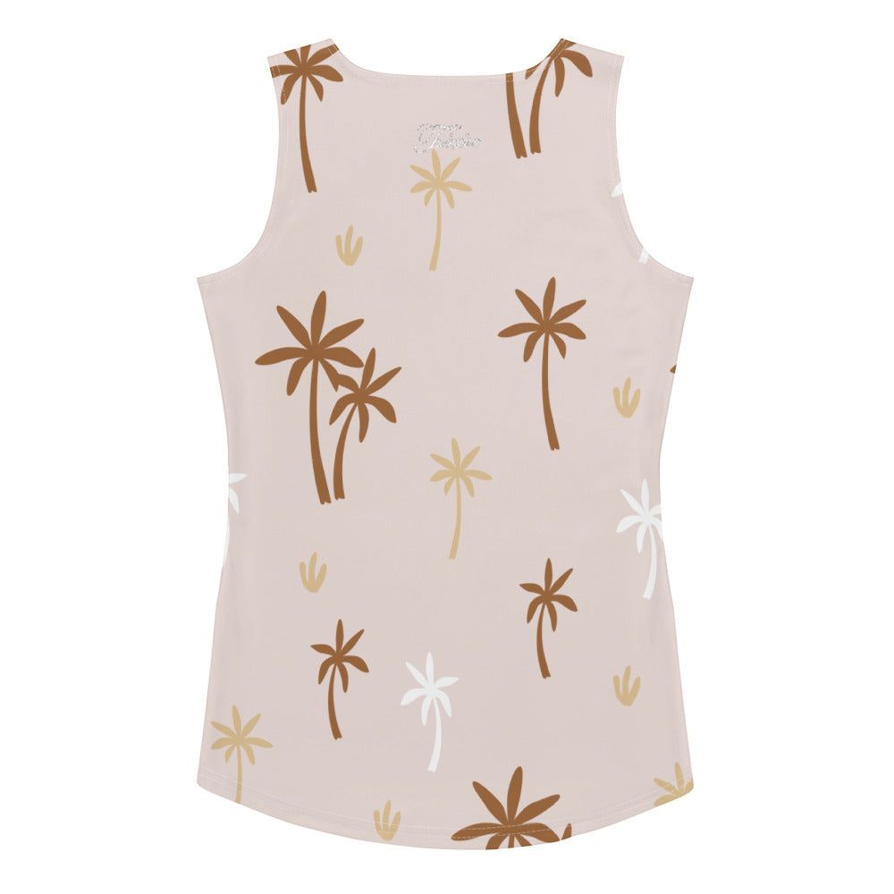 Women's Palm Tree Pattern Tank Top - Twinsies Shop