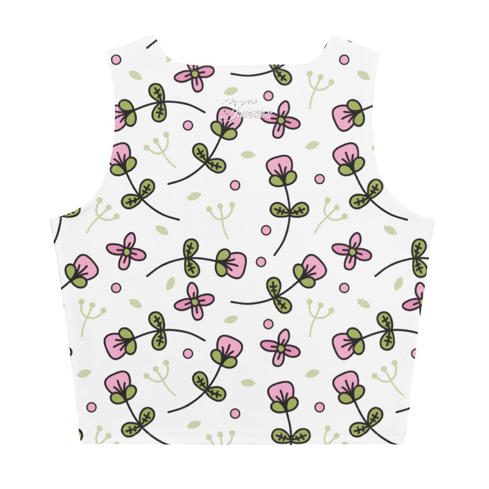 Women's Pink Flower Pattern Crop Top - Twinsies Shop