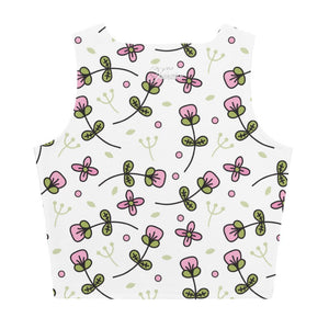 Women's Pink Flower Pattern Crop Top - Twinsies Shop