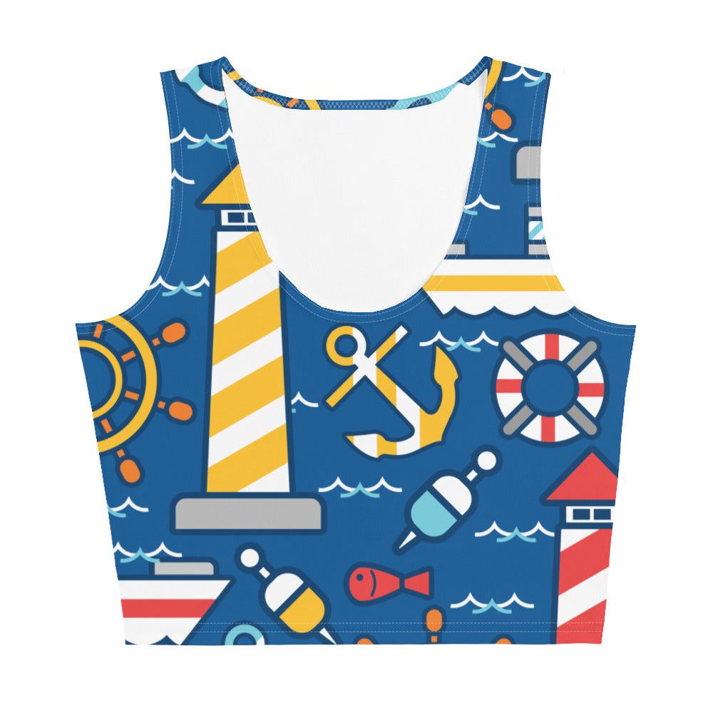 Women's Sailing Pattern Crop Top - Twinsies Shop