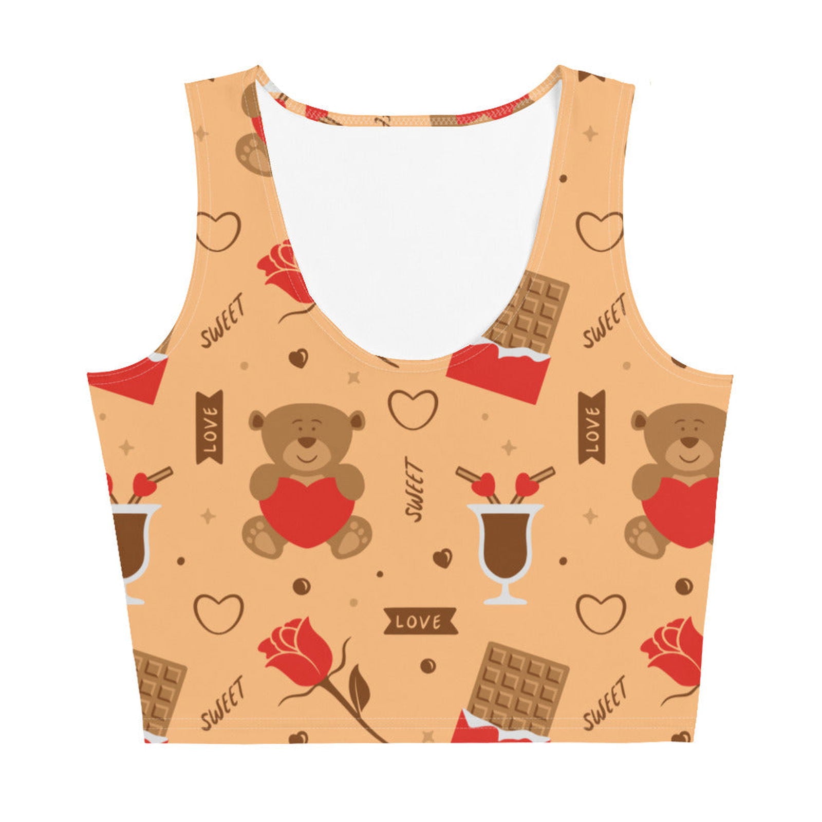 Women's Sweet Bears Pattern Crop Top - Twinsies Shop