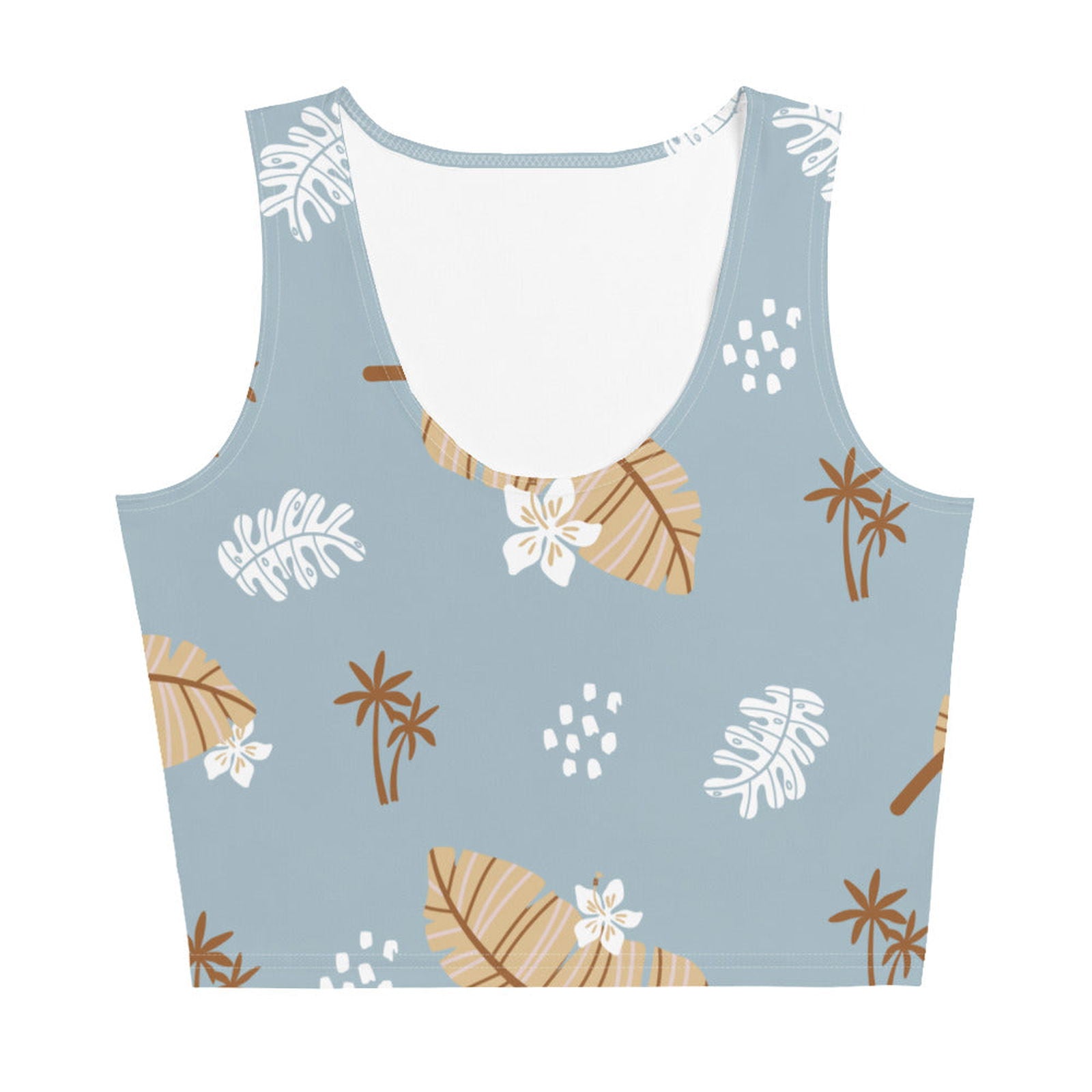 Women's Tropical Leaf Pattern Crop Top - Twinsies Shop