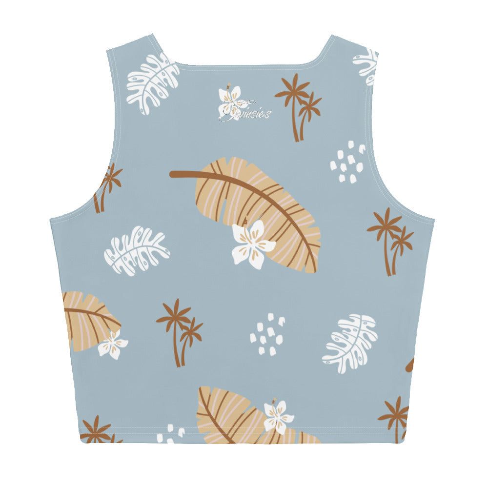Women's Tropical Leaf Pattern Crop Top - Twinsies Shop