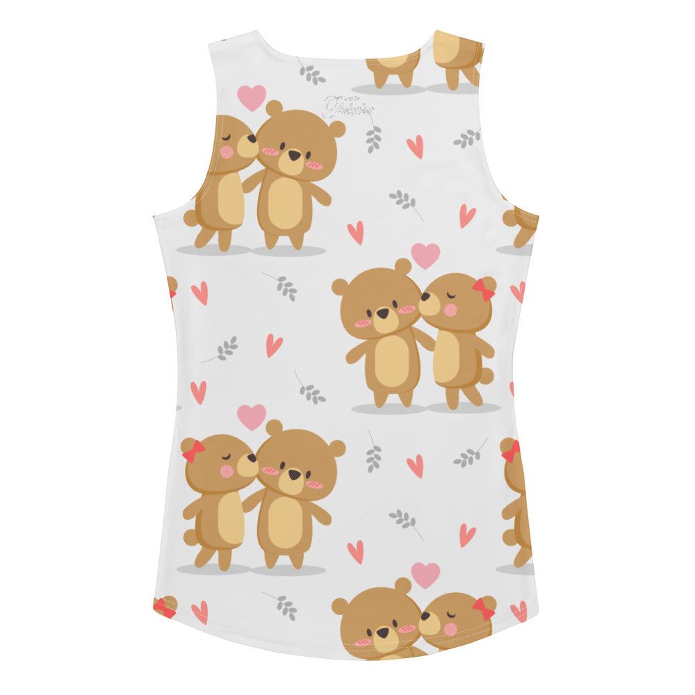 Women's Valentine Bears Pattern Tank Top - Twinsies Shop